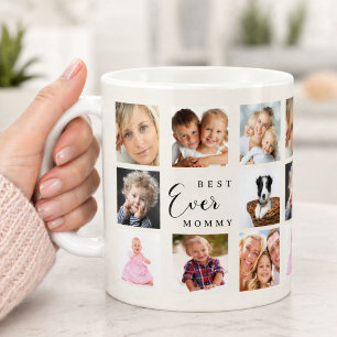 Mother mummy photo collage ivory cream coffee mug