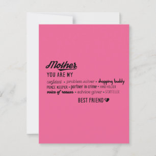 Mother My Confidant Best Friend Postcard