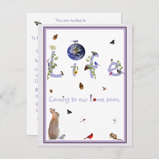 Mother Nature Calls: Baby Shower Invitation (Front/Back)