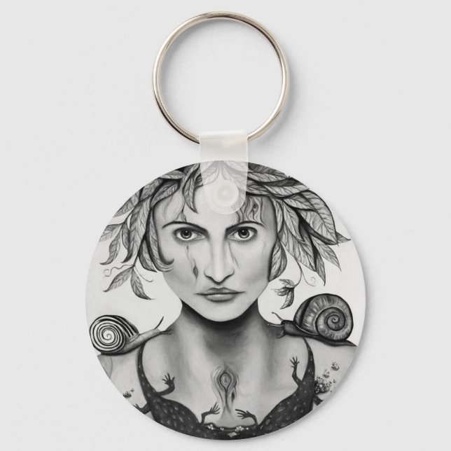 Mother Nature in B/W Key Ring (Front)