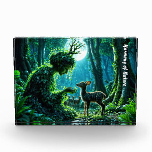 Mother nature's gentle touch on a spotted fawn photo block