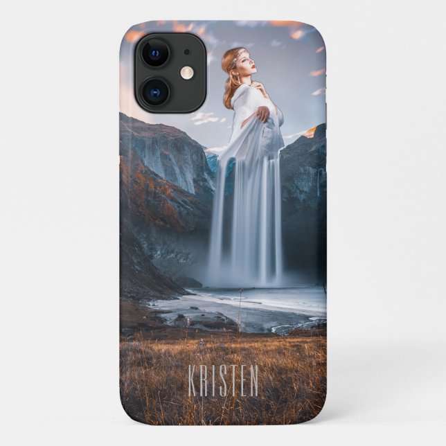 Mother Nature's Waterfall Personalised Name Case-Mate iPhone Case (Back)