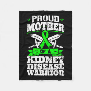 Mother Of A Kidney Disease Warrior Ckd Awareness M Fleece Blanket