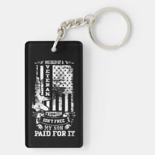 Mother of a Veteran Patriotic Military Tribute Key Ring