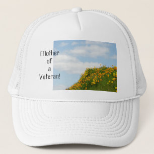 Mother of a Veteran! trucker's hats white Blue Sky