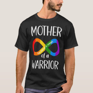 Mother Of A Warrior Family Mum World Autism Awaren T-Shirt