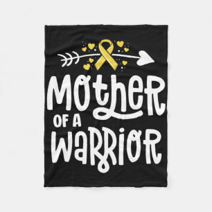 Mother Of A Warrior Gift Family Childhood Cancer A Fleece Blanket