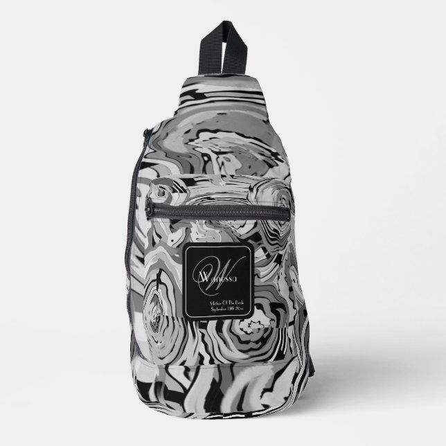 Mother Of Bride Gift Modern Pattern Chic Monogram  Sling Bag (Front)