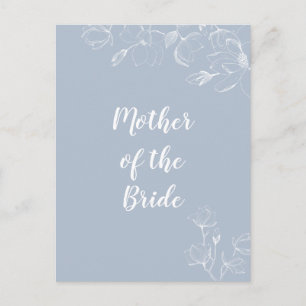 MOTHER OF BRIDE GROOM Dusty Blue White Magnolias Postcard