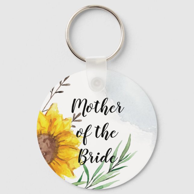 MOTHER OF BRIDE GROOM Sunflowers - Personalised Key Ring (Front)