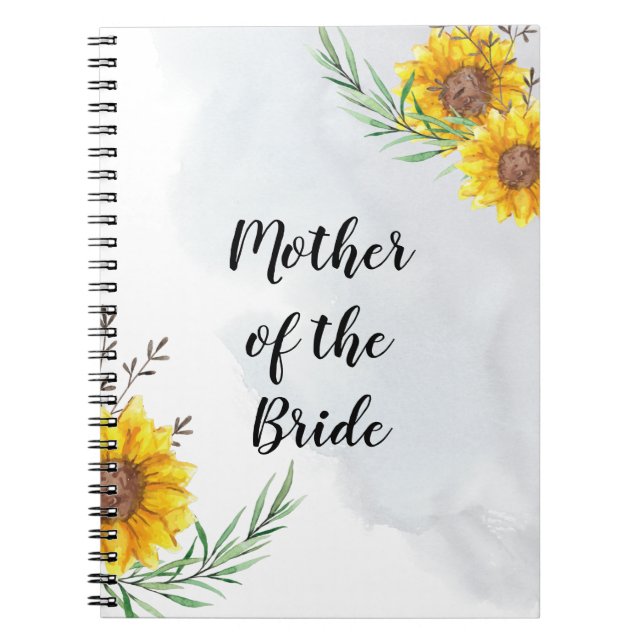 MOTHER OF BRIDE GROOM Sunflowers - Personalised Notebook (Front)