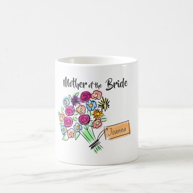 Mother of Bride Personalised Flowers Coffee Mug (Center)