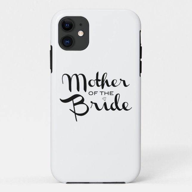Mother of Bride Retro Script Black on White Case-Mate iPhone Case (Back)