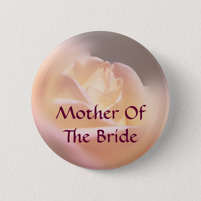 Mother Of Bride Rose Flower Wedding  6 Cm Round Badge (Front)