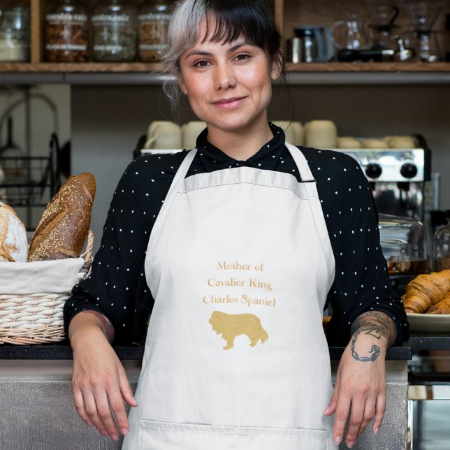 Mother Of Cavalier King Charles Spaniel Gold  Standard Apron (Creator Uploaded)