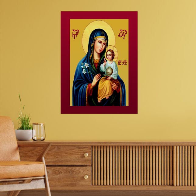 Mother of God new red Poster (Living Room 2)