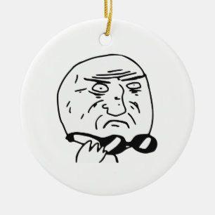 Mother of God Rage Face Comic Meme Ceramic Ornament