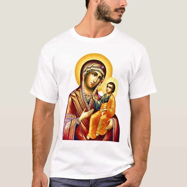 Mother of God Virgin and child  3 icon T-Shirt (Front)