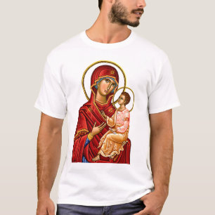 Mother of God Virgin and child icon T-Shirt