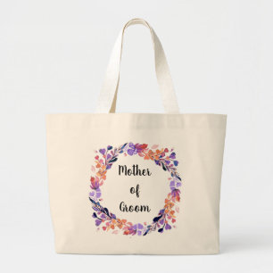 Mother Of Groom Floral Wreath  Large Tote Bag