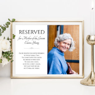 Mother of Groom In Heaven Photo Memorial Wedding Poster