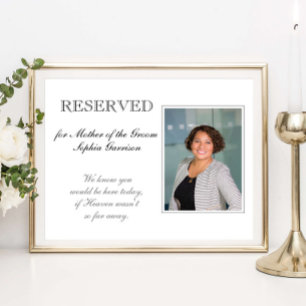 Mother of Groom Reserved Chair Memorial Wedding Poster