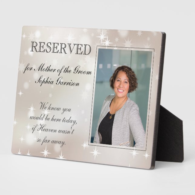 Mother of Groom Stars Photo Memorial Wedding Plaque (Side)