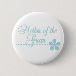 Mother of Groom Teal Elegance 6 Cm Round Badge