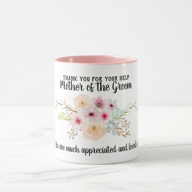Mother of Groom Thank You Appreciation Flowers Mug (Center)