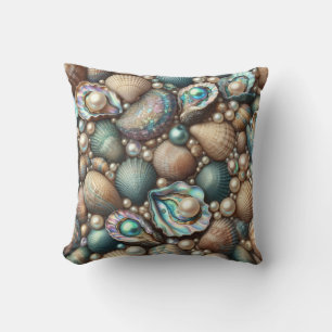 Mother of Pearl Abalone Gold Oyster Shell Cushion