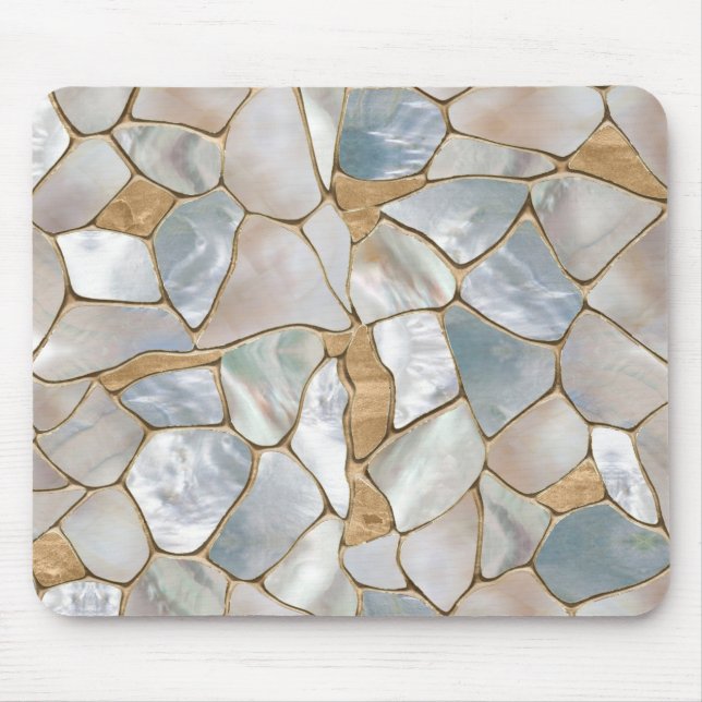 Mother of pearl and Gold cells abstract Mouse Pad (Front)
