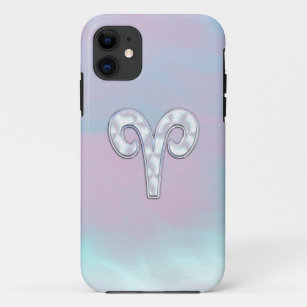 Mother of Pearl Aries Zodiac Symbol Decor iPhone 11 Case