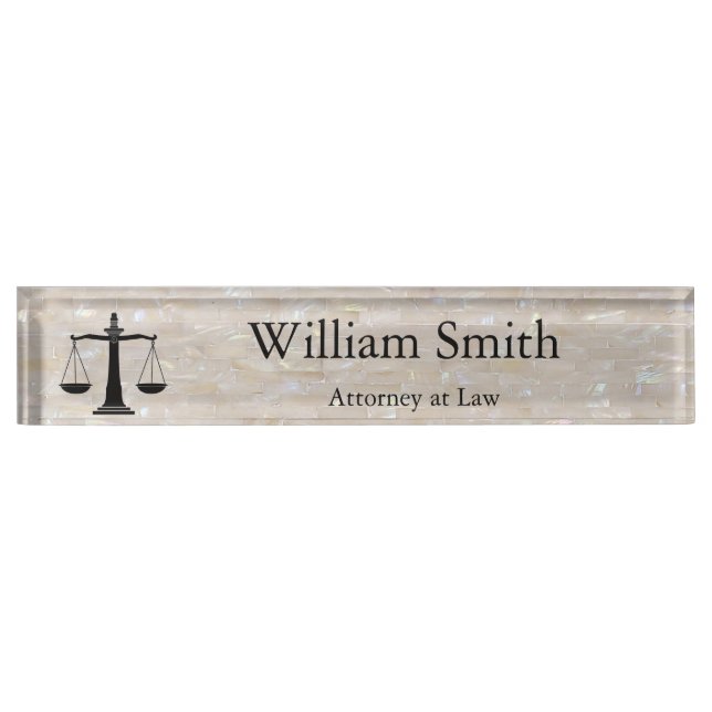 Mother of Pearl, Attorney at Law Professional Nameplate (Front)
