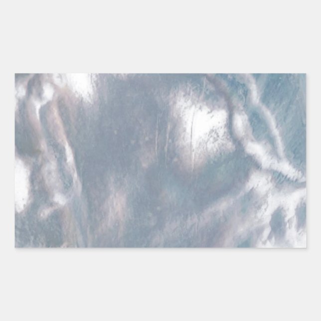Mother of Pearl-Blue Rectangular Sticker (Front)