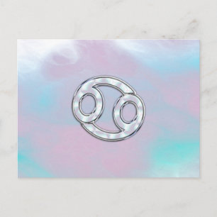 Mother of Pearl Cancer Zodiac Symbol Decor Postcard