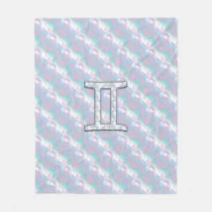 Mother of Pearl Decor Gemini Zodiac Symbol Fleece Blanket