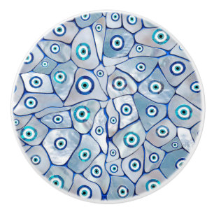 Mother of pearl Evil Eye Pattern Ceramic Knob