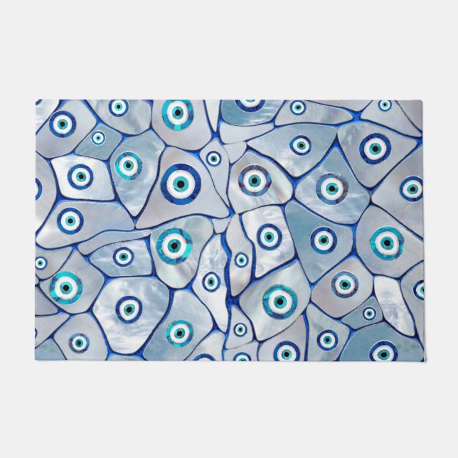 Mother of pearl Evil Eye Pattern Doormat (Front)