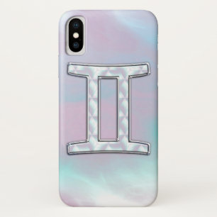 Mother of Pearl Gemini Zodiac Symbol iPhone X Case