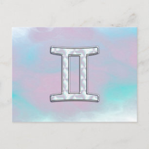 Mother of Pearl Gemini Zodiac Symbol Postcard