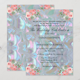 Mother of Pearl Iridescent Elegant Wedding  Invita Invitation