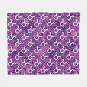 Mother of Pearl Like Taurus Symbol on Digital Camo Fleece Blanket