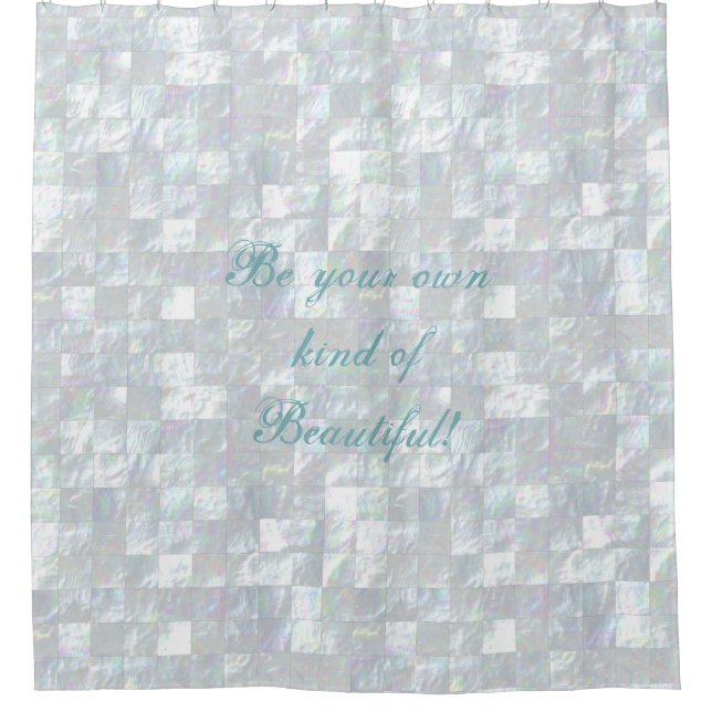 Mother Of Pearl Mosaic Bathroom Shower Curtain (Front)