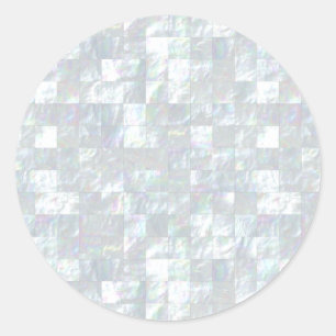 Mother Of Pearl Mosaic Classic Round Sticker
