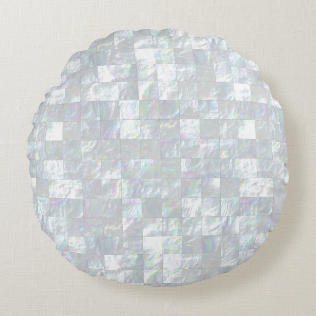 Mother Of Pearl Mosaic Round Cushion (Front)