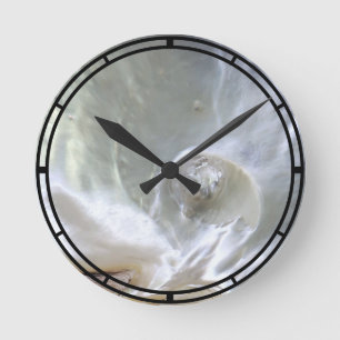 Mother-Of-Pearl Nacre Photo Round Clock
