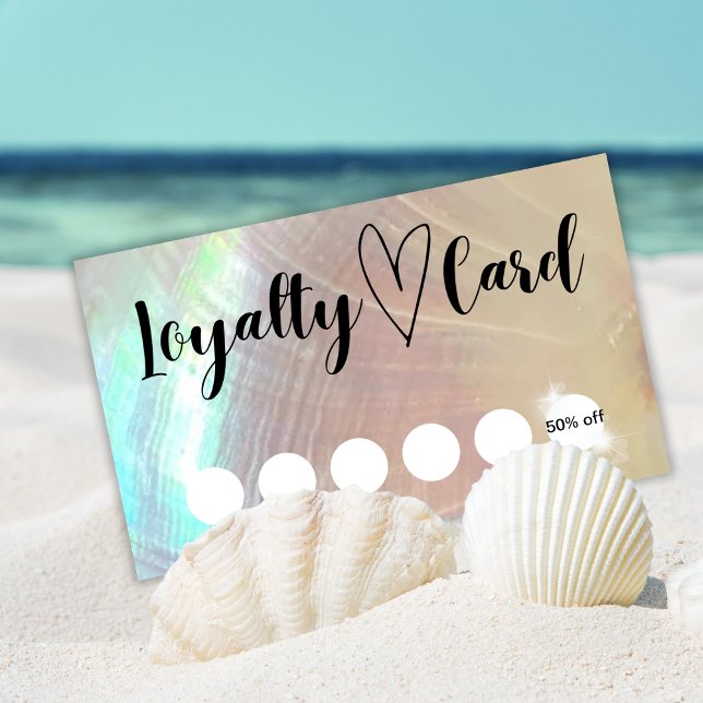 Mother of pearl Seashell Customer Loyalty Card (Creator Uploaded)