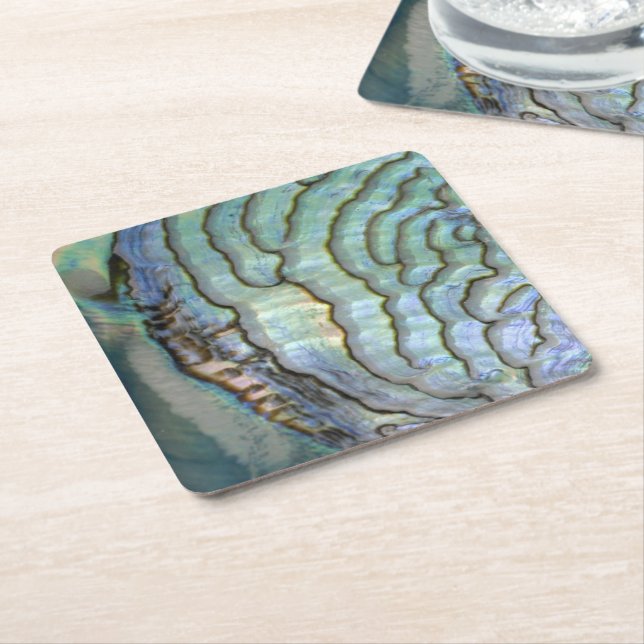 Mother of Pearl Square Paper Coaster (Angled)
