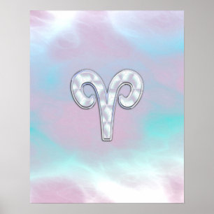 Mother of Pearl Style Aries Zodiac Sign