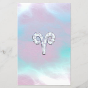 Mother of Pearl Style Aries Zodiac Sign Flyer